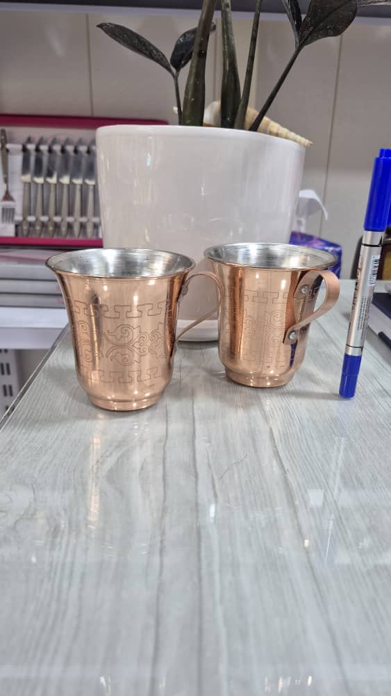 لیوان مسی طرح دار